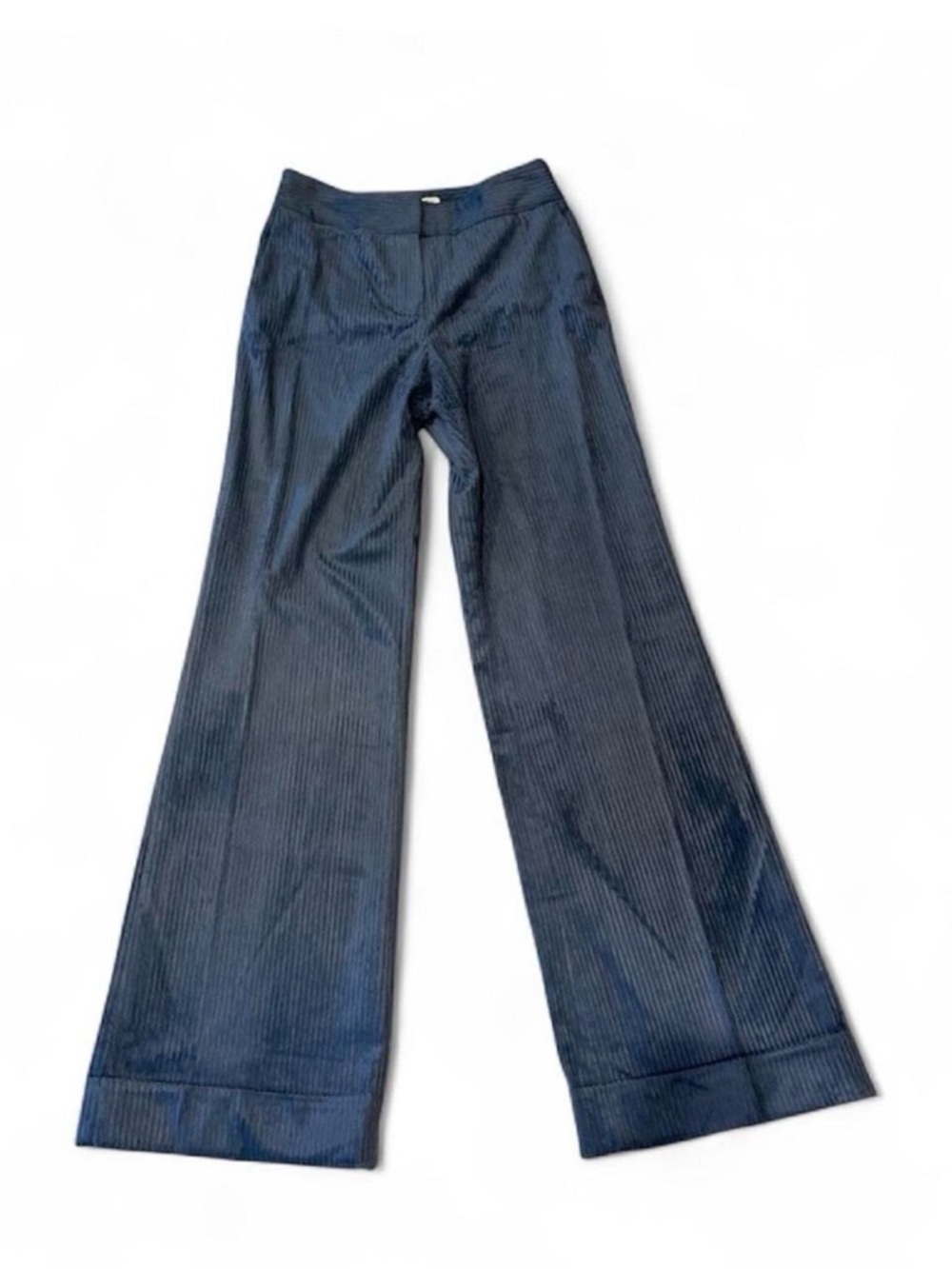 Massimo Dutti Textured Gray Wide Leg Pants